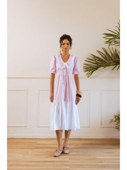 UNIMODA - Pink Rose Whisper Flow Dress