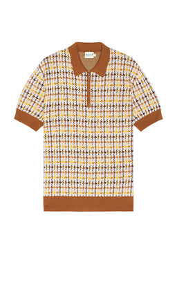 Bound - Finn 1/4 Zip Dogtooth Knit Polo