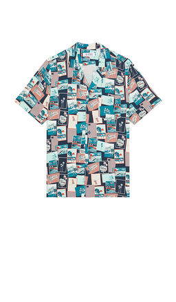 Original Penguin - All Over Print Postcard Camp Shirt