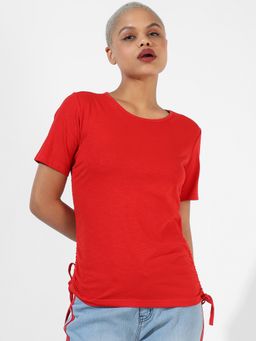 PINACOLADA - Women Solid Red Regular Fit Top