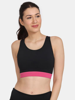 Zivame - Zelocity Quick Dry Sports Bra with Removable Padding - Jet Black