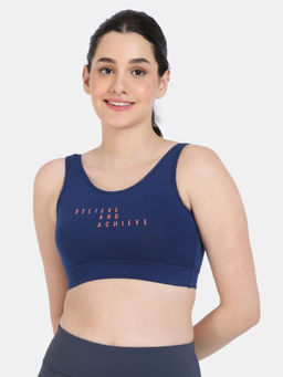 Zivame - Zelocity Slip On Sports Bra with Removable Padding - Twilight Blue
