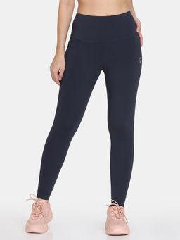 Zivame - Zelocity High Impact Quick Dry High Rise Leggings - Blueberry