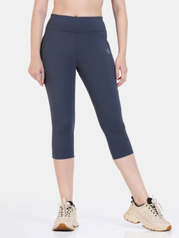 Zivame - Zelocity High Impact High Rise Quick Dry Capri - Blueberry