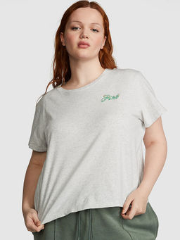 Victoria's Secret - Grey Cotton Half-Sleeve T-Shirt