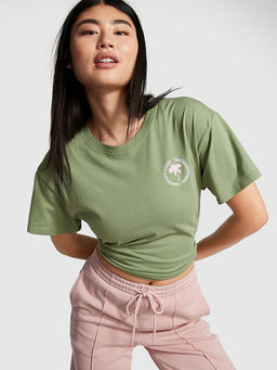Victoria's Secret - Green Oversized Half-Sleeve T-Shirt