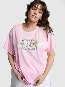 Victoria's Secret - Pink Oversized Half-Sleeve T-Shirt