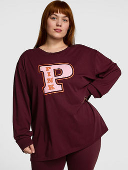 Victoria's Secret - Maroon Campus Cotton Full-Sleeve T-Shirt