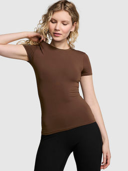 Victoria's Secret - Brown Base Stretch Half-Sleeve T-Shirt