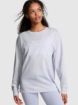 Victoria's Secret - Blue Campus Cotton Full-Sleeve T-Shirt