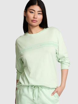 Victoria's Secret - Green Campus Cotton Full-Sleeve T-Shirt
