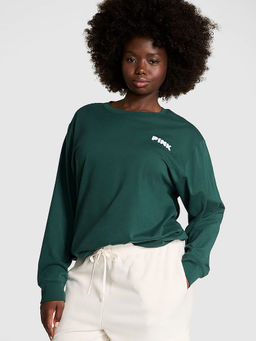 Victoria's Secret - Green Campus Cotton Full-Sleeve T-Shirt