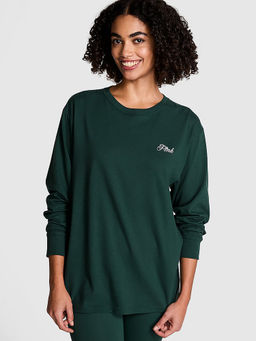 Victoria's Secret - Green Campus Cotton Full-Sleeve T-Shirt