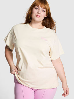 Victoria's Secret - Cream Campus Cotton T-Shirt