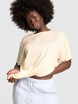 Victoria's Secret - Cream Campus Cotton T-Shirt
