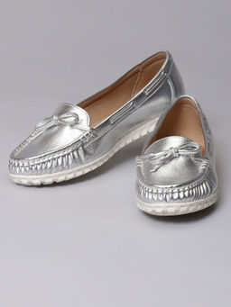 Biba - Plain Silver Loafers