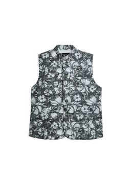 CAVIO - Green Traditional Sleeveless Floral Printed Nehru Jacket