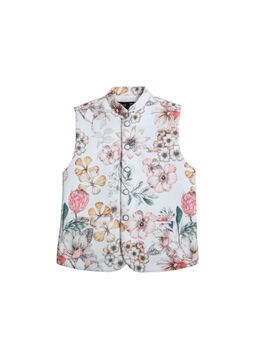 CAVIO - Multi-colourTraditional Sleeveless Floral Printed Nehru Jacket