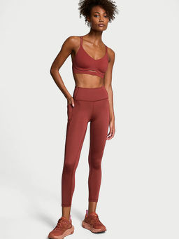 Victoria's Secret - Women Red Polyester Solid Leggings