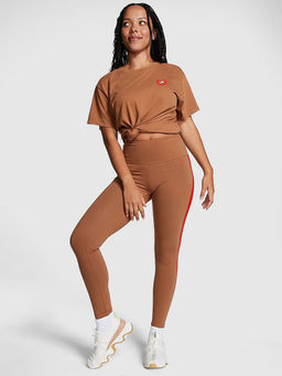 Victoria's Secret - Women Brown Cotton Blend Colorblock Leggings