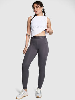 Victoria's Secret - Women Grey Polyester Solid Leggings