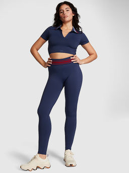 Victoria's Secret - Women Blue Polyamide Solid Leggings