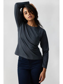 Creatures of Habit - Pima Crew Long Sleeve Charcoal T-Shirt