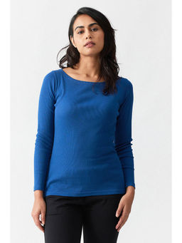 Creatures of Habit - Rib Boat Neck Top Cobalt Blue