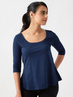 Creatures of Habit - Pima Flared Top Deep Sea Blue