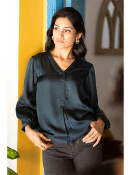Creatures of Habit - Satin Blouse Deep Teal