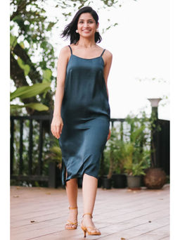 Creatures of Habit - Satin Slip Dress Deep Teal