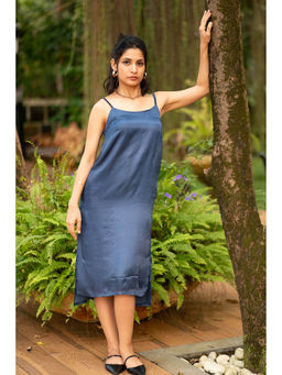 Creatures of Habit - Satin Slip Dress Twilight Blue