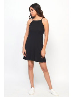 Creatures of Habit - Rib Skater Dress Carbon Black