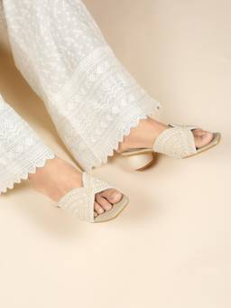 Flat n Heels - Women Beige Block Heels