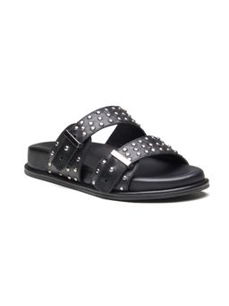 Peach Flores - Women Black Infuse Leather Sandals