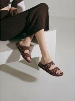 Peach Flores - Women Brown Infuse Leather Sandals