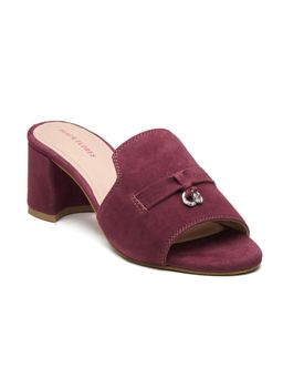 Peach Flores - Women Burgundy Velora Block Heels