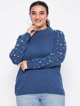 Club York - Blue Solid Sweater