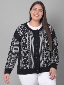 Club York - Black Printed Cardigan