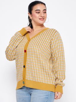 Club York - Yellow Checked Cardigan