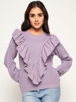 Club York - Purple Solid Sweater