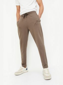 max - Men Solid Brown Athleisure Trackpant