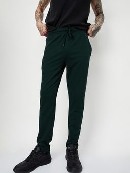 max - Men Solid Olive Athleisure Trackpant