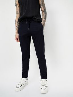 max - Men Navy Blue Slim Fit Trackpant