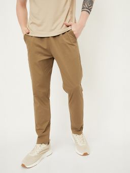 max - Men Solid Beige Slim Fit Trackpant
