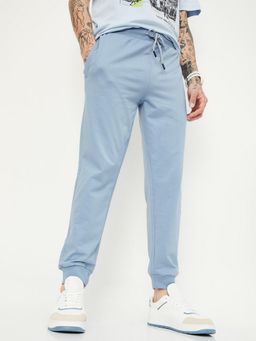 max - Men Solid Blue Athleisure Joggers