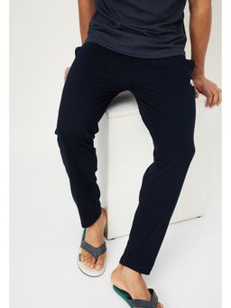 max - Men Solid Navy Blue Trackpant