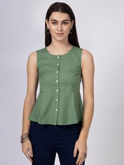 Saffron Threads - Olive Solid Top