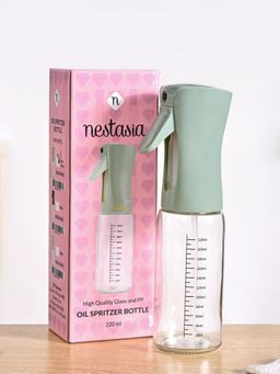 Nestasia - 1 Pc Gourmet Clear Glass Oil Bottle Sage Green 220Ml