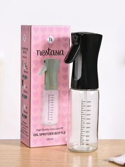 Nestasia - 1 Pc Gourmet Clear Glass Oil Bottle Black 220Ml